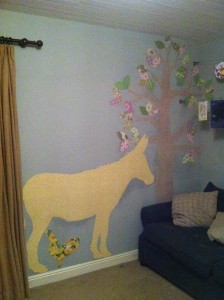 Donkey and Tree Wall Stickers