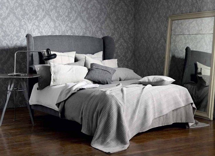 grey themed bed