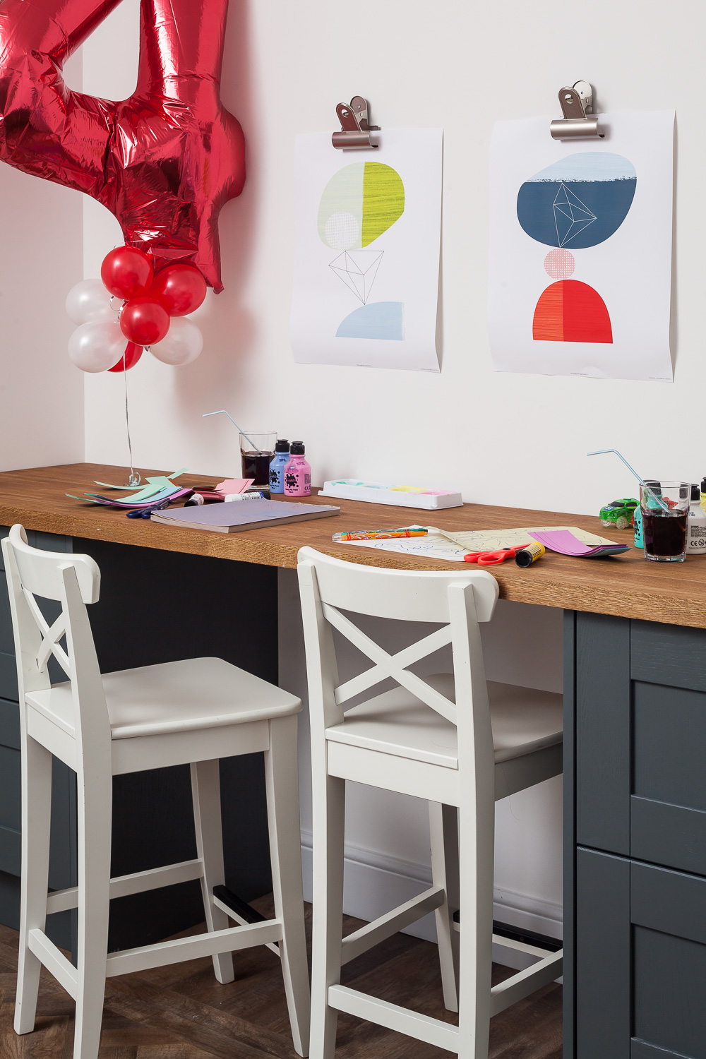 Childrens play desk area