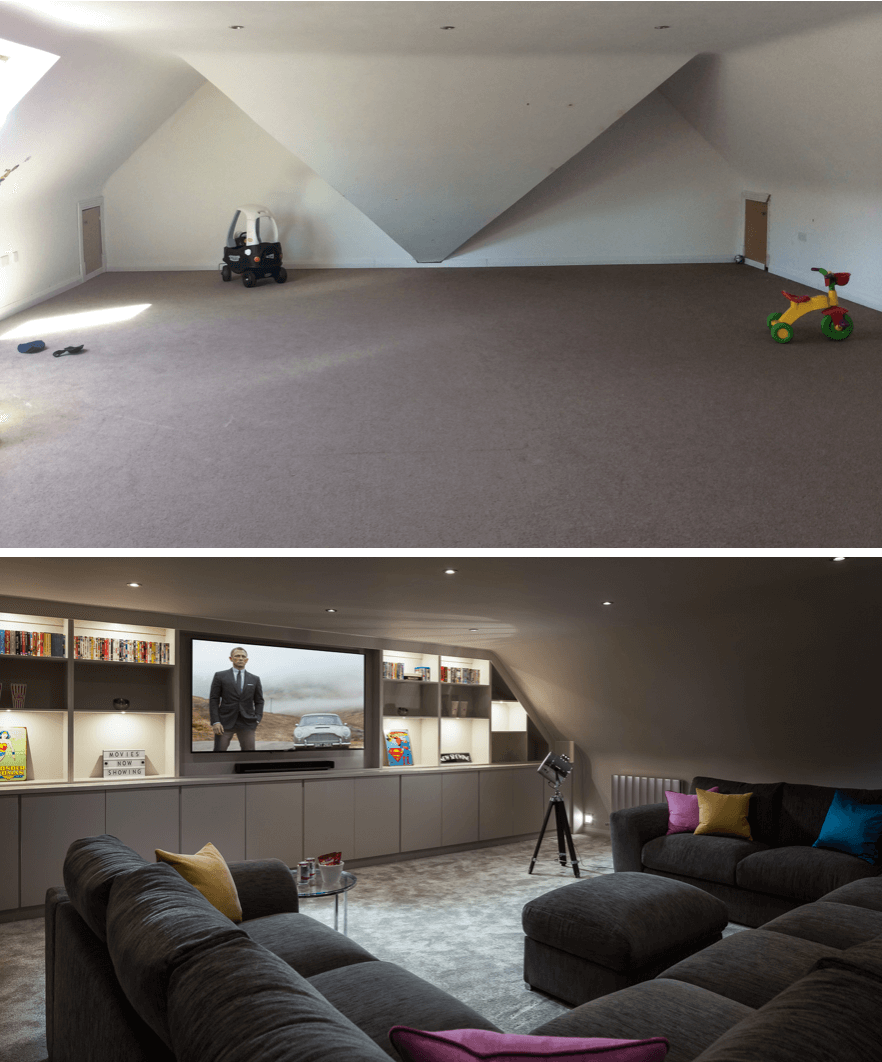 before and after cinema room