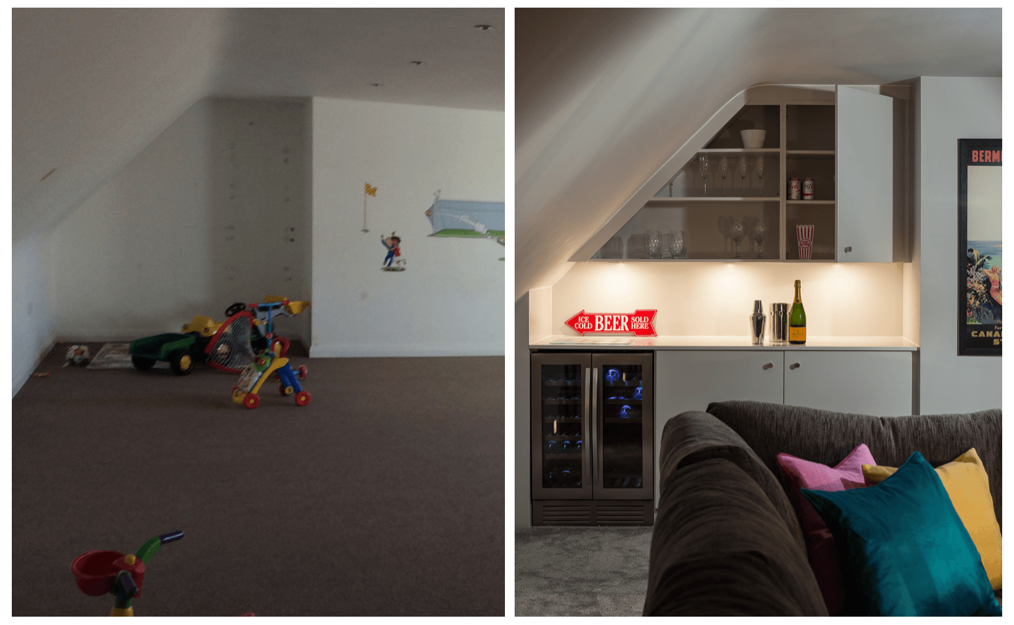 before and after cinema room