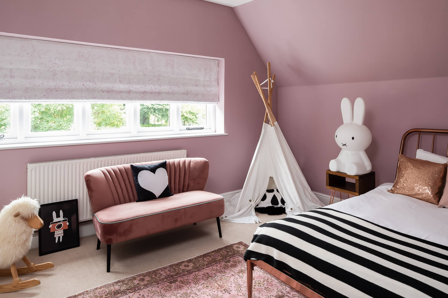 Elise and Sylvie's pink girls bedroom