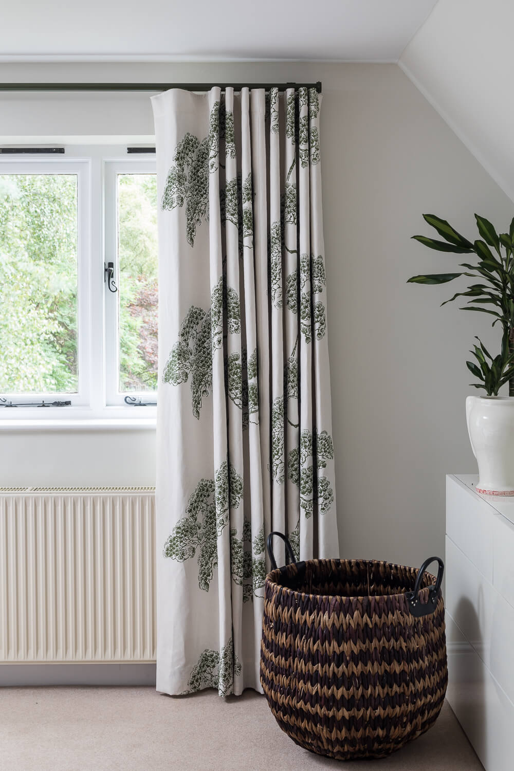 patterned curtains in livingroom