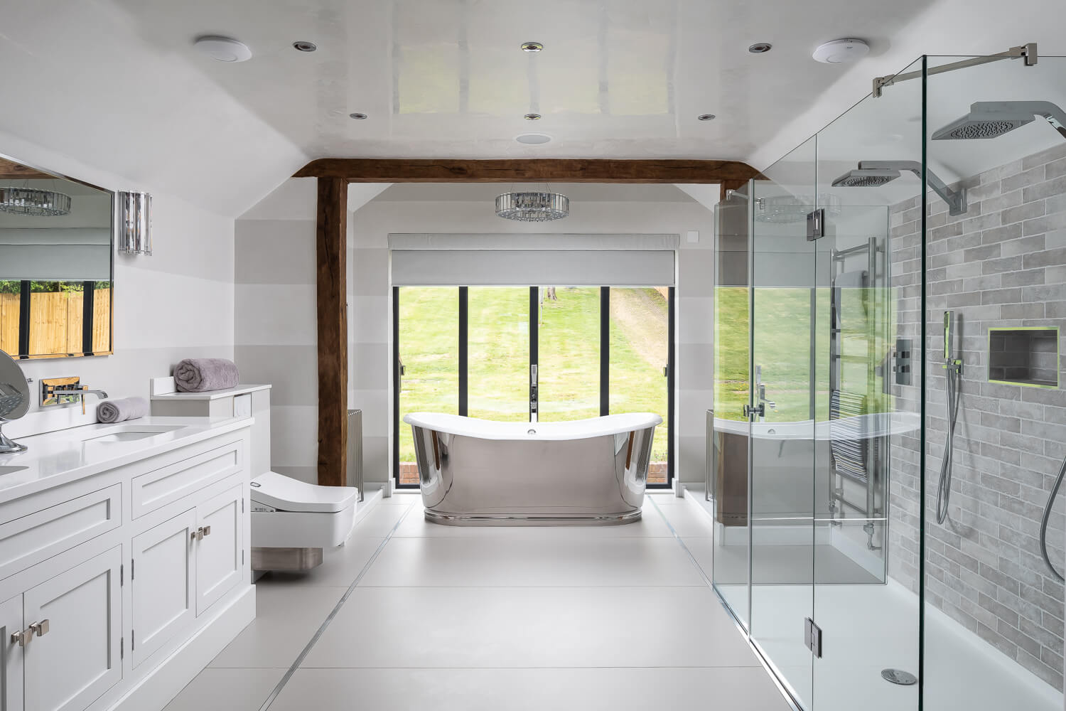 Bathroom with glass doors